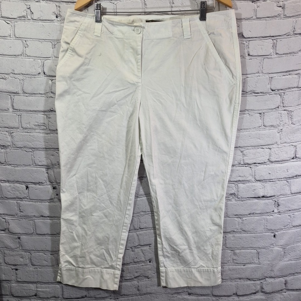 Tommy Bahama White Cropped Jeans Womens 16 Cotton Stretch Flaw